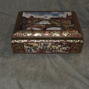 1984 E Otto Schmidt Lebkuchen Large Biscuit Cookie Tin Box West Germany
